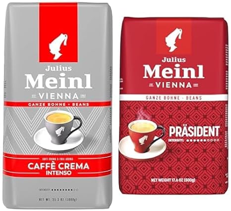Julius Meinl Trend Collection Coffee Crema Intenso Çekirdek Kahve 1 kg ve Julius Meinl President Çekirdek Kahve, Orta Kavrulmuş, Classic Aromalı, 500 g