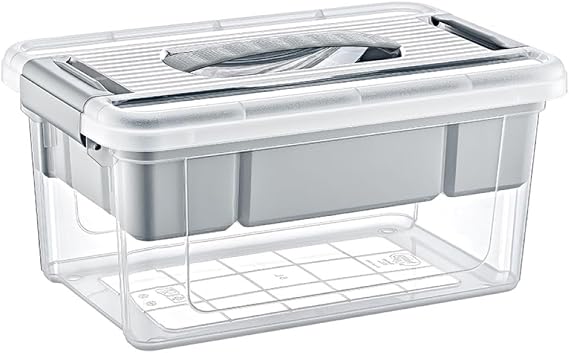 Orret Home Bölmeli ve Katlı Plastik Organizer Makyaj Düzenleyici – Kilitli Takım Sandığı Organizer Kutu, Taşıma Kulplu Çok Amaçlı Düzenleyici, Katlı Saklama Kutusu (ASORTİ RENK) (5 Litre)