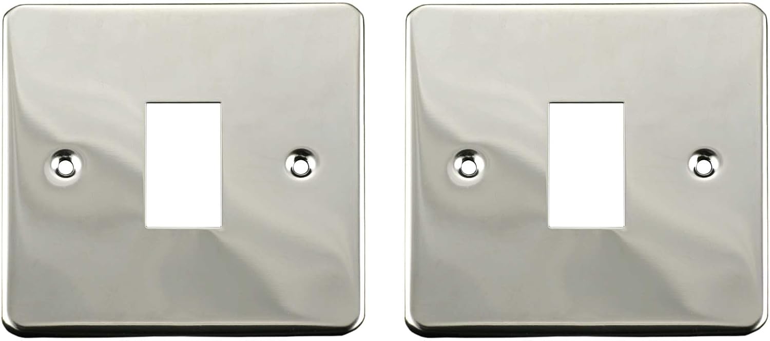ElekTek Twin Pack Chrome Plated Single Light Switch Metal Cover Plate Conversion - No Wiring or Switch Removal Necessary