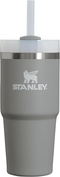 STANLEY Quencher H2.0 FlowState Stainless Steel Vacuum Insulated Tumbler with Lid and Straw for Water, Iced Tea or Coffee, Smoothie and More, Stone, 14oz