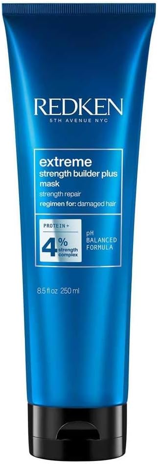 REDKEN Extreme Strength Builder Mask for Damaged Hair, Blue, Banana, 250 ml