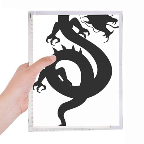 Ejderha Silüeti Çin Çin Desenli Defter Gevşek Yaprak Spiral Doldurulabilir Günlük