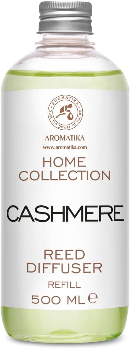 Refill Reed Diffuser Cashmere 500ml - Aroma Refill for Reed Diffuser - Long Lasting Home Fragrance - Air Freshener - Warm Scent - Aromatherapy - Home Decor - Air Diffuser