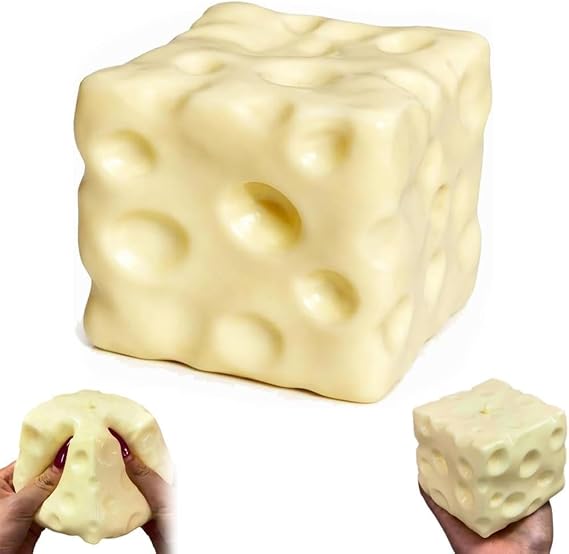 Yellow Cheese Squishys Toys, Squeeze Luck Cheeses Squishys, Cute Sensory Fidget Stress Balls For Adults Stress & Anxiety Relief, Party Favors & Birthday Gifts (Cheese 1 Pc)