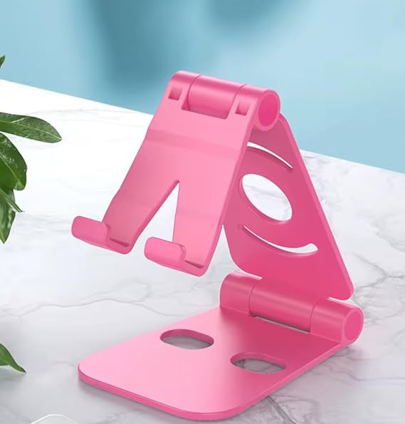 Adjustable Smartphone and Desktop Stand, Black (Pink)