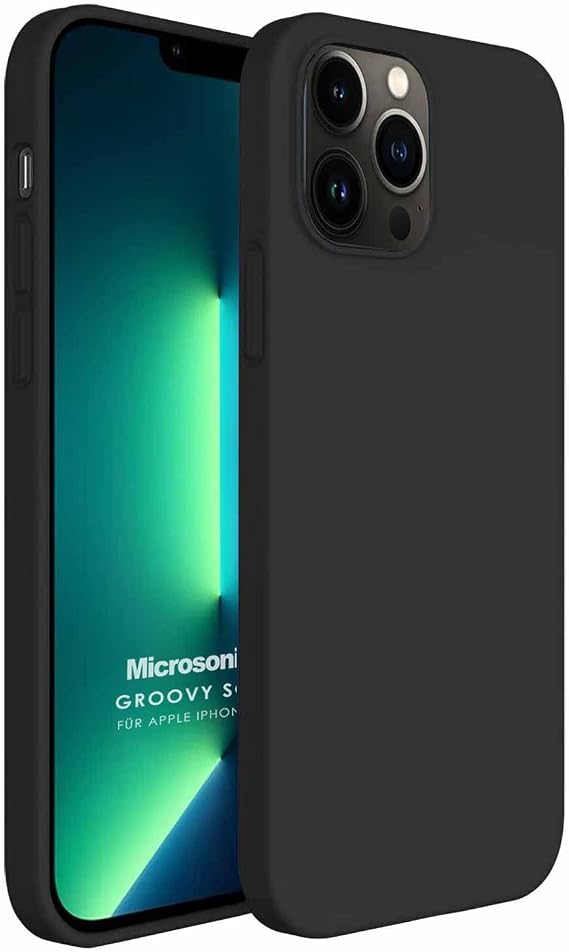 Microsonic Apple iPhone 13 Pro Max için Kılıf Groovy Soft Siyah [iPhone 13 Pro Max ile Uyumlu Kılıf - Siyah]
