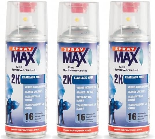 3 x Spray Max 2K Clear Coat - Matt - 3 Pack 400ml Cans Bundle