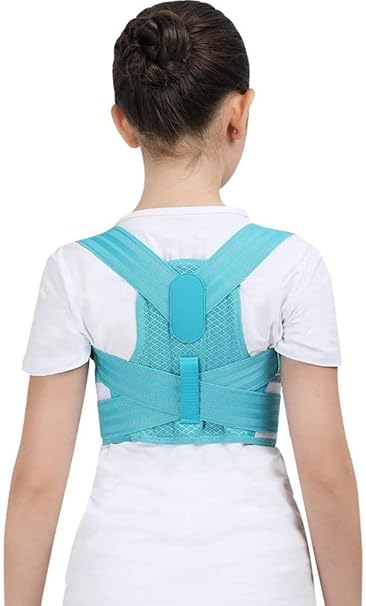 Posture Corrector Adjustable Children Back Support Belt Kids Orthopedic Corset for Kids Spine Back Lumbar Shoulder Braces Health Back Posture (Color : Blue, Size : Medium)