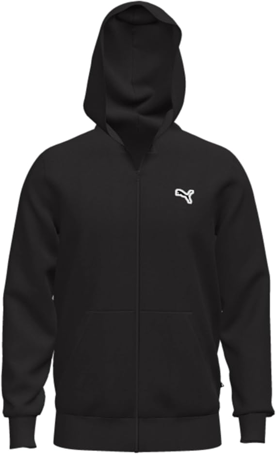 PUMA Better Essentials erkek kapüşonlu kazak, boydan boya fermuarlı, ter, Puma Siyah, S