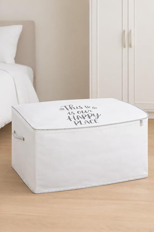 İpli Baskılı Yorgan Yastık Kıyafet Hurcu Düzenleyici Organizer Hurç (Yorgan 75 x 45 x 45)