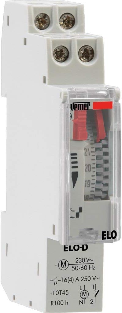 Vemer VP877500 Electro-Mechanical Time Switch ELO D Light Grey [Energy Class A]