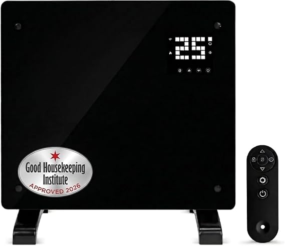Devola 500W Smart Electric Glass Panel Heater Wall Mounted & Freestanding