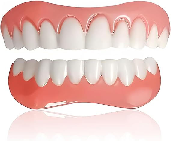 1 Pairs False Teeth Veneers Top And Bottom Instant Veneers Fake Teeth Cosmetic Dentures Veneers Teeth Whitening Temporary Smile Prosthesis Teeth for Men Women Adult [Energy Class A]