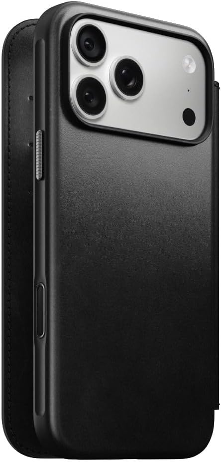 NOMAD モダン ホーウィーン レザー フォリオ iPhone 18 Pro Max用 ブラック