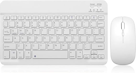 Tüm Cihazlara Uyumlu Kablosuz Bluetooth Klavye ve Mause Seti Tablet Telefon iPad Samsung Galaxy Honor Redmi Lenovo Beyaz