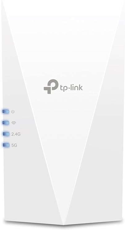 TP-Link Wi-Fi Wireless LAN Repeater, Wi-Fi6 Compatible, 1201 + 300Mbps, 11ax, AP Mode, Mesh WiFi: EasyMesh Compatible, Giga-Wired LAN Port RE500X/A