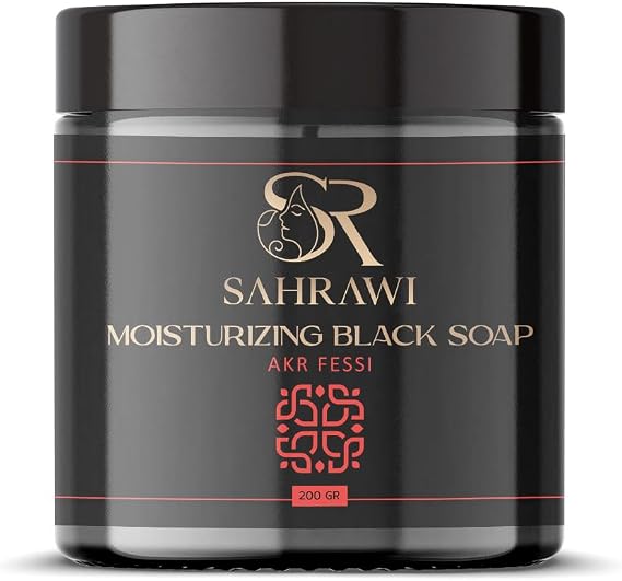 Authentic Moroccan Black Soap (Aker Fassi) - Natural Exfoliating Body Soap | Organic, Nourishing, and Moisturizing | Ideal for Hammam Rituals | 200g