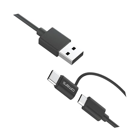 Omars 2'si 1 Arada Type-C Micro USB Şarj ve Data Kablosu 1.2 Metre