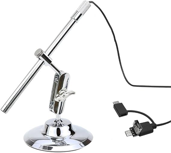 Portable Digital USB Microscope Inspection Magnifier IP67 Waterproof Camera with Built in 8 LED Lights Advanced CMOS Sensor 10X 200X Magnification for Android Smartphones PC Computers Laptops