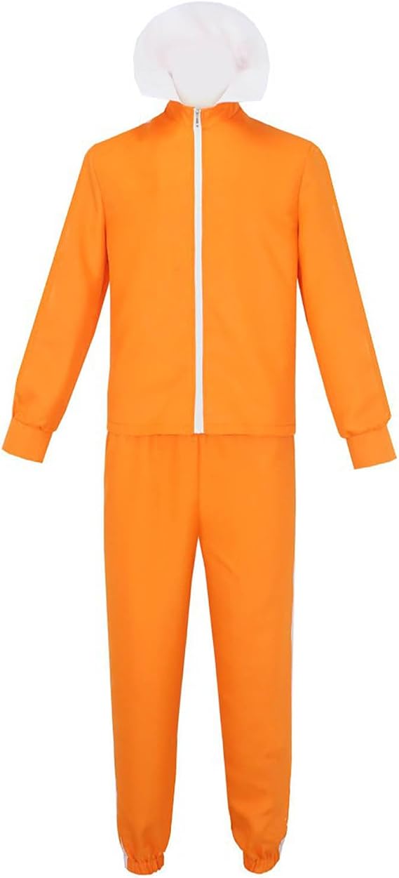 Men's Vector Costume Orange Tracksuit Men's Tracksuit Halloween Carnival Events Party Outfit Jacket Jogging Suit Sport Outdoor Cosplay Costume Orange Jumpsuit Adult Jumpsuit