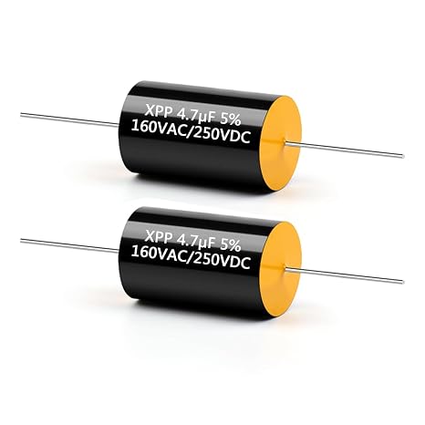 2pcs Capacitor Frequency Divider 250V 4.7UF Car Tweeter Audio Speaker Frequency Divider Crossover Polypropylene Film Non-Polarity Capacitor