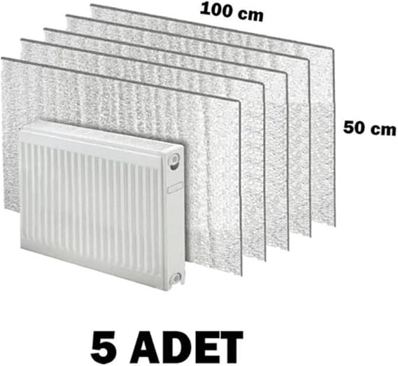 Apexstor Ev ve Işyeri İçin 5 Adet Radyatör Petek Arkası Yalıtım Levhası Plakası 1 cm