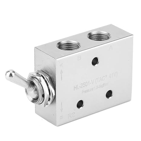Toggle Switch, Heavy Duty Toggle Switch Aluminum Alloy G1/8in 2 Position 5 Way Mechanical Pneumatic Knob for Air