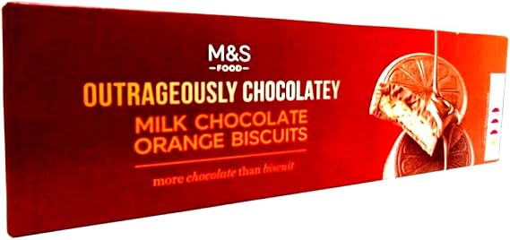 M&S Outrageously Milk Chocolate Orange Biscuits 230g - 6 Pack in a Premier Life Store Box