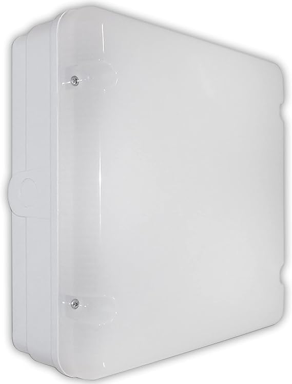 LED Emergency Wall Light 15 Watt IP65 Utility Bulkhead Square White Weatherproof LEDBRITE