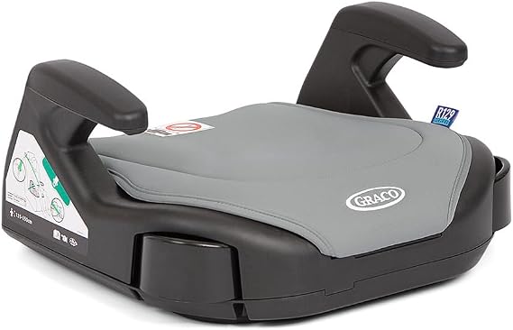 Graco Booster Basic R129 Backless Booster Car Seat, Lightweight at only 1.4kg, Suitable from Approx. 7 to 12 Years (135-150cm), Opal Sky Fashion