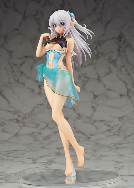 Shining Beach Heroes, Artina Mel Silphis, Exposed Cartoon Model, Swimsuit Version, Silver Hair, Cute Wife Figure, Big Breasts, Hot Girl, Anime Character Statue