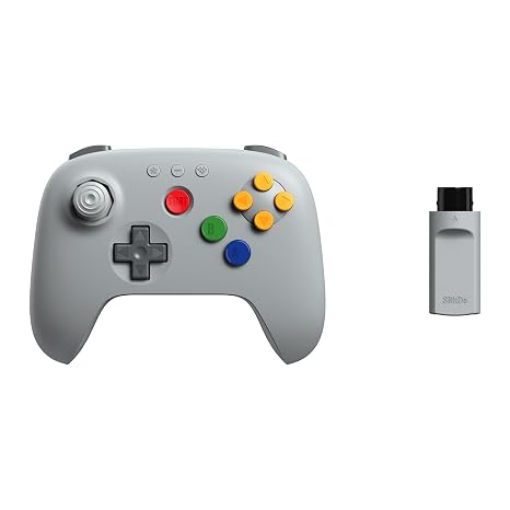 8BitDo 64 2.4G Wireless Controller for Original N64 Console Analogue 3D and Windows (Grey)