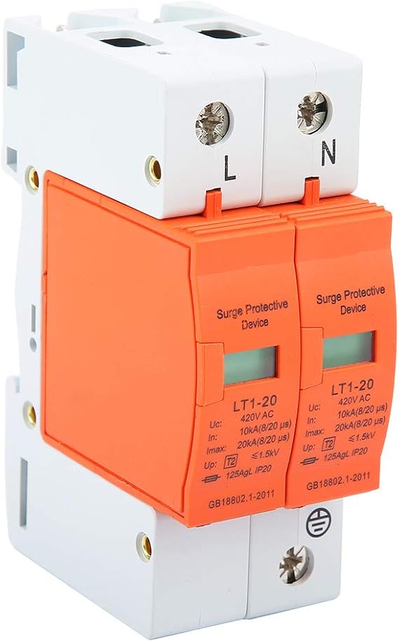 DEWIN Discharger Device 2P 10kA 20kA 420V AC Low Voltage Discharger Device Surge Protection Surge Protector Overvoltage Protection