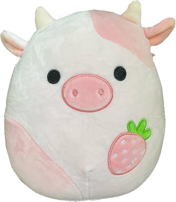 Squishmallows Official Kelly Toy 8" Farm Squad Collectible Pillow Animal Reshma Strawberry Cow