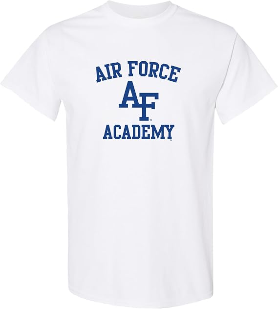 NCAAアーチロゴ-NCAAスポーツチームカラーTシャツ, エアフォースアカデミーファルコンズ ホワイト, XX-Large