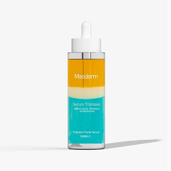 MASDERM - Antioxidant Three-phase Facial Serum 100ml with Vitamin C, Vitamin E, Aloe Vera, Rosehip and Argan Oil, Anti-Aging and Brightening Formula, Anti-Stain, Firming and Moisturizing
