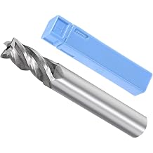 4-Flute Spiral End Mill Bits, 9mm Diameter 22mm Length, High Speed Steel Straight Milling Cutter with Storage Case- (Applications: for Plywood Hardwood Plastic),
