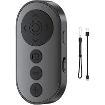 Wireless Camera Remote Control with Zoom/Switch for Photo and Vlogging Compatible with iOS & Android Smartphone, Bluetooth Video Scrolling for Tiktok, Rechargeable Page Turner for E-Book APPS