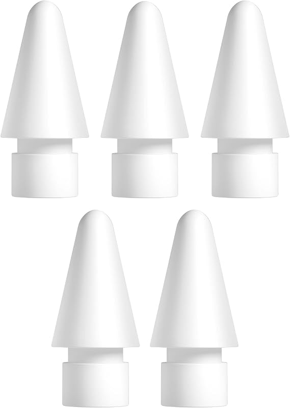 5 adet uç, Apple Pencil 2 nesil ve 1. nesil ile uyumlu (orijinal kalite), çok hassas kalem ucu, yedek uç, dokunmatik kalem, Apple Pencil 1. ve 2. nesil için, beyaz