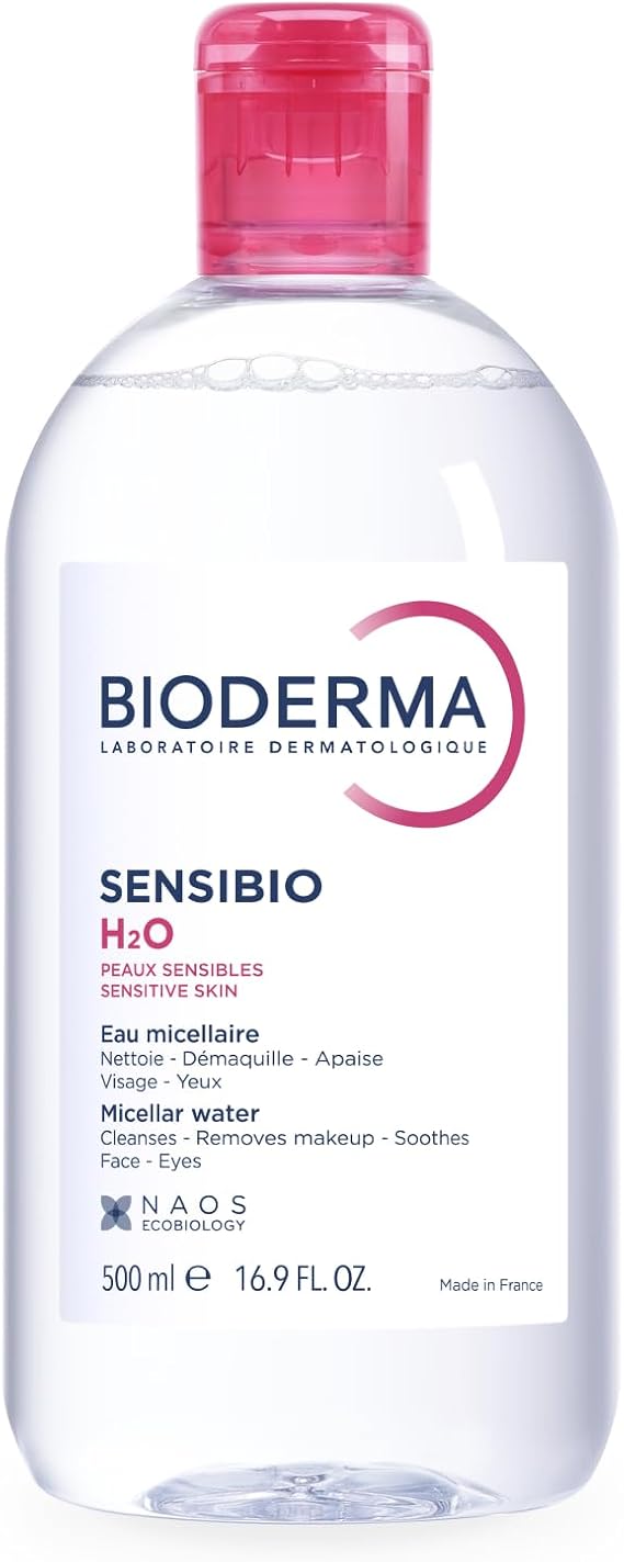 BIODERMA Sensibio H2O - Micellar Cleansing and Makeup Remover Water - Removes Makeup, Pollen and Pollution - Sensitive Skin - 500 ml Bottle