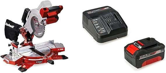 Einhell TE-MS 18/210 Li - Solo, Akülü Gönye Kesme ve Einhell 18V 4,0 Ah PXC Starter Kit (Başlangıç Seti)