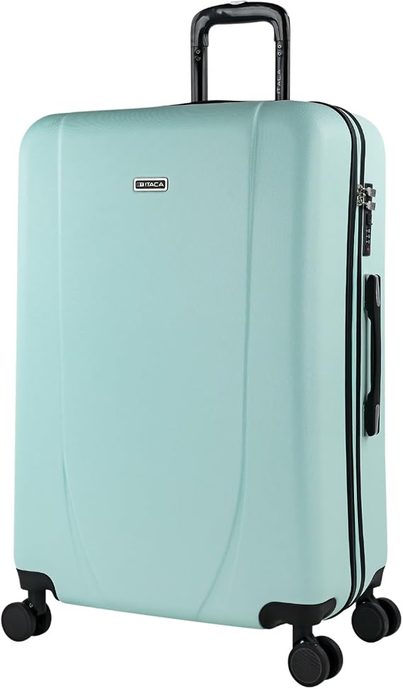 ITACA - Lightweight Hard Travel Suitcase Set Cabin, Medium, Large with Combination Lock, mint green, Casual
