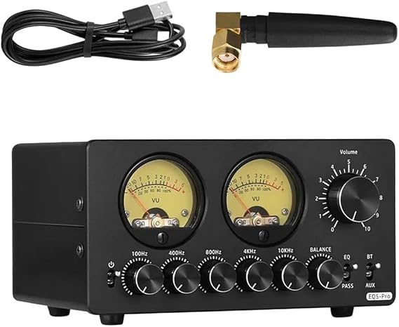 EQ5PRO 5 Band EQ Equalizer With Receiver, Preamp And Dual VU Meter For Accurate Audio Monitoring