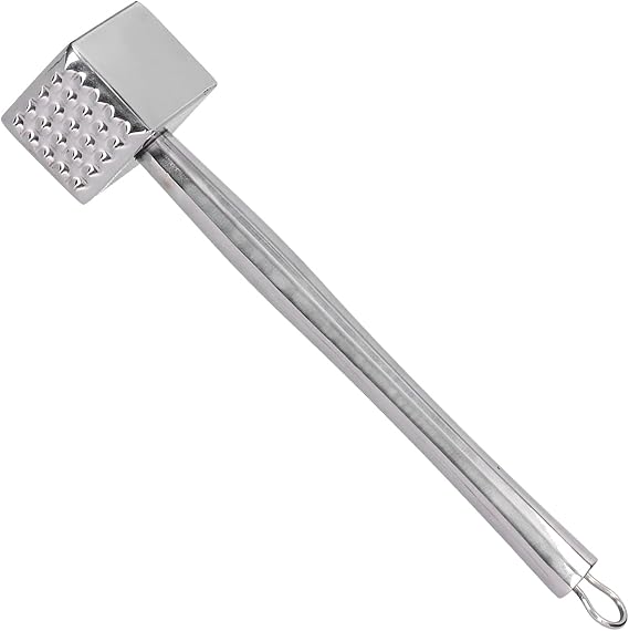 Meat Tenderizer, Stainless Steel Meat Hammer Tenderizer, Kitchen Meat Mallet, Heavy Duty Steak Loose Tenderizer Hammer with Non Slip Handle, for Chicken, Conch, Veal Cutlet