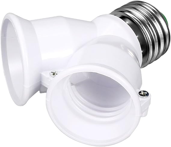 Sourcing Map E27 to Dual E27 Adapter LED Light Socket Converter Bulb Base Splitter Lamp Holder
