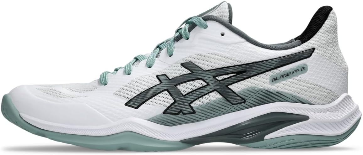 Asics メンズ ブレード Ff 2 バレーボールシューズ, ホワイト/オーシャンヘイズ。, 10.5