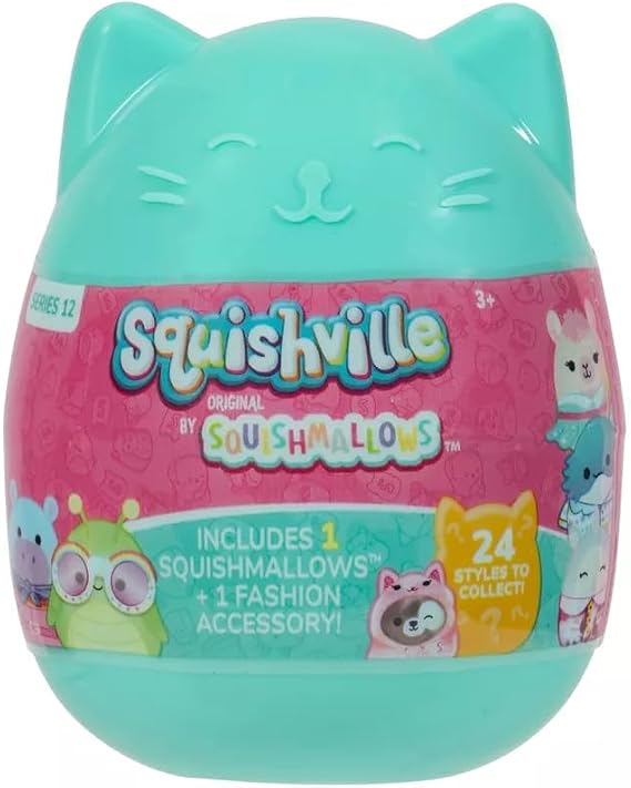 Squishmallows Squishville, Series 12 - Assorted Single Official Kellytoy Collectible Mini Stuffed Animal Toy Plush & Accessories, Styles May Vary Add to Your Squad Gift for Kids, Girls Boys (SQM0502)