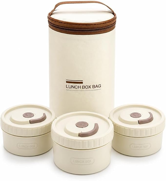 Busstier Isı Yalıtımlı Yemek Termosu ve Lunch Box Çantası, Vidalı Kapaklı PP Dış Gövde ve Metal İç Hazneli Taşınabilir Yemek Kabı Seti (2 Parça)