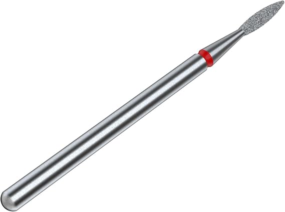 STALEKS PRO - DIAMONTE BIT - Sharp Flame (Red Ring) I Nail Milling Cutter Set I Sanding Kit for Electric Sanders I Adaptive Manicure Pedicure Tip (FA11R016/8)