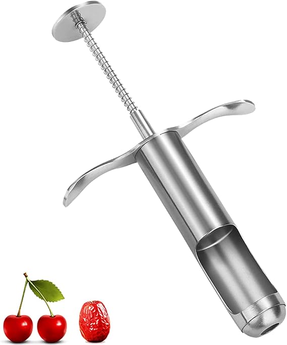 Suuker Cherry Pitter、プロフェッショナル ステンレススチール チェリー芯抜きフルーツコア ピッター リムーバー、ポータブル チェリーピッター ツール レッドデートに最適 ホーソーン グレープ キッチン ガジェット